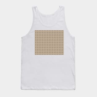 Linen Look Gold Butterfly Pattern Tank Top